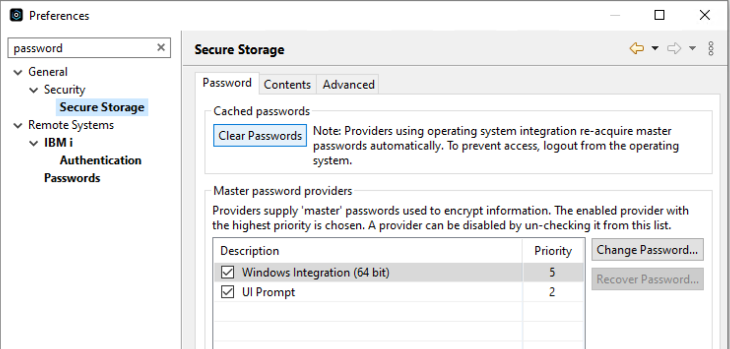 Preferences clear passwords